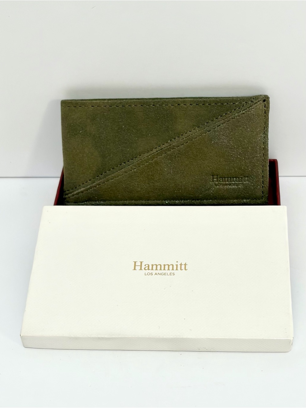 Hammitt Olive Suede Slim Card Holder